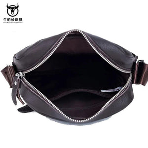 Men's Small Flap Messenger Bag Suede Brown