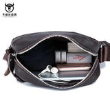 Men's Small Flap Messenger Bag Suede Brown