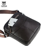 Men's Small Flap Messenger Bag Suede Brown