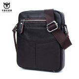 Men's Small Flap Messenger Bag Suede Brown