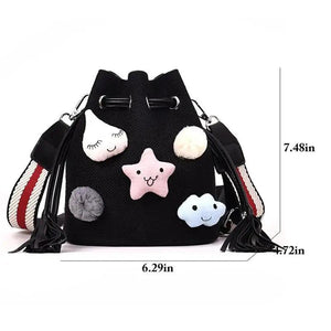 Woven Stars Ball Shoulder Bag Bucket Bag Crossbody Bag