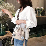 Woven Stars Ball Shoulder Bag Bucket Bag Crossbody Bag