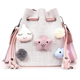 Woven Stars Ball Shoulder Bag Bucket Bag Crossbody Bag