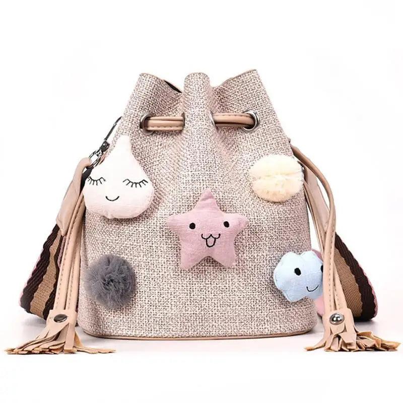 Woven Stars Ball Shoulder Bag Bucket Bag Crossbody Bag