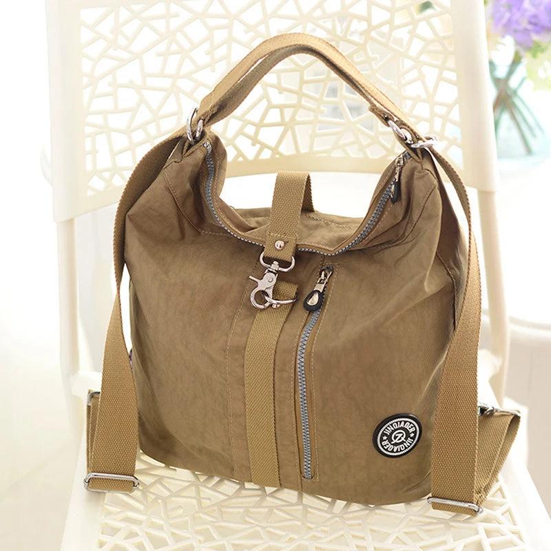 Nylon Waterproof Backpack Bag For Women Casual Zipper Sewing Backpack