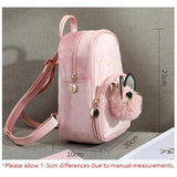 Kids Backpack Plush Bowknot Solid Schoolbag Girls Mini Cartoon Knapsack