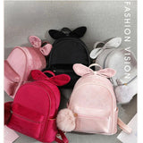 Kids Backpack Plush Bowknot Solid Schoolbag Girls Mini Cartoon Knapsack