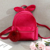 Kids Backpack Plush Bowknot Solid Schoolbag Girls Mini Cartoon Knapsack