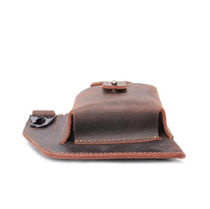 Men's Leather Waist Bag for Mobile Phone, Sports Tactics