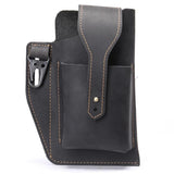 Men's Leather Waist Bag for Mobile Phone, Sports Tactics