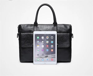 Men Leather Briefcase Bag Business Man Messenger Laptop Shoulder Handbag