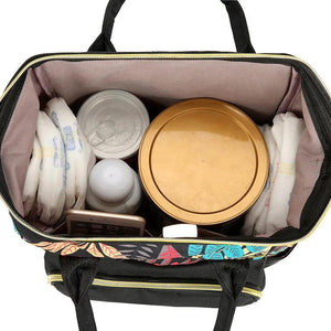 Floral Printed Backpack Mommy Bag Large Capacity Waterproof Antifouling Backpack