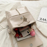 PU Backpacks Women Style String Little Rucksack Lady Big Capacity