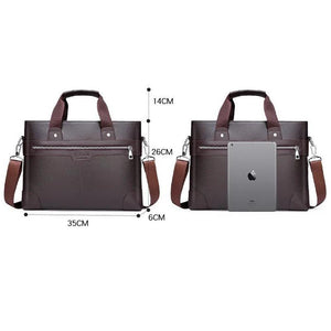 Men's Leather Briefcase Shoulder Bag Messenger Tote