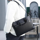 Men's Leather Briefcase Shoulder Bag Messenger Tote