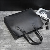 Men's PU Leather Tote Bag Business Handbag Briefcase