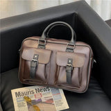 Men's PU Leather Shoulder Bag Briefcase