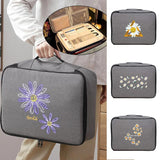 Large Daisy Print Organizer Briefcase File Lockbox