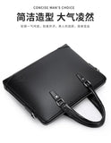 Men's Lychee Leather Business Handbag & Computer Bag