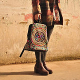 Vintage Embroidered Women Canvas Backpack Floral Schoolbag