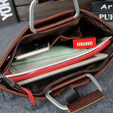 Men's Crazy Horse Leather Briefcase Business File Bag