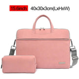 2PCS Business Laptop Briefcase Suede Office Macbook Handbag 13 14 15.6 inch