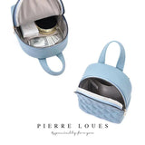 Rhombus Lattice Women Small Backpack Soft Pu Leather Female Backpack