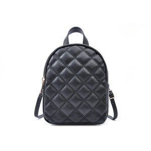 Rhombus Lattice Women Small Backpack Soft Pu Leather Female Backpack