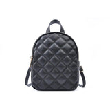 Rhombus Lattice Women Small Backpack Soft Pu Leather Female Backpack