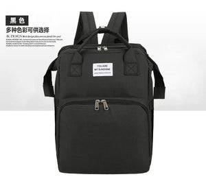 Embroidered Portable Diaper Bag Mummy Backpack with Baby Bassinet Bed
