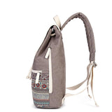 Canvas Women's Backpack College Style Retro Backpack Ethnic Style Student School