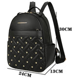 Retro Rivet Backpacks High Leather Anti Theft Large School Bags