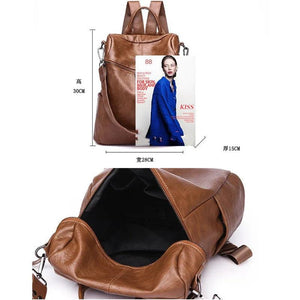 Leather Backpack Women Wild Travel Bag Leisure Backpacks