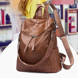 Leather Backpack Women Wild Travel Bag Leisure Backpacks