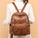 Leather Backpack High Female Shoulder Bag School Bag