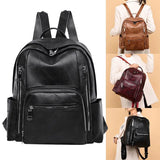 Leather Backpack High Female Shoulder Bag School Bag