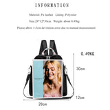 Backpacks Pu Leather Purpose Travel Women Shoulder Bag Letter Ribbon Daypack