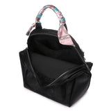 Backpacks Pu Leather Purpose Travel Women Shoulder Bag Letter Ribbon Daypack