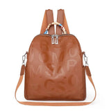 Backpacks Pu Leather Purpose Travel Women Shoulder Bag Letter Ribbon Daypack