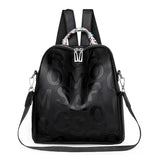 Backpacks Pu Leather Purpose Travel Women Shoulder Bag Letter Ribbon Daypack