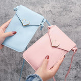 Touch Screen Cell Phone Bag Purse Smartphone Wallet PU Leather Shoulder Strap Ha