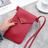 Touch Screen Cell Phone Bag Purse Smartphone Wallet PU Leather Shoulder Strap Ha