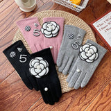 Winter Cashmere Gloves Kafuu Women's Finger Touch Screen Cycling Gloves