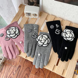 Winter Cashmere Gloves Kafuu Women's Finger Touch Screen Cycling Gloves