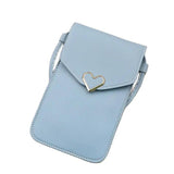 Heart-Shaped Decoration Touch Screen Phone Bag