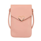 Heart-Shaped Decoration Touch Screen Phone Bag