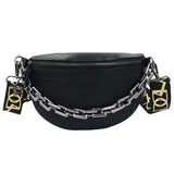 Plaid Leather Waist Bag Women Fanny Pack Chain Shoulder Crossbody Chest Bags