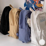 Canvas Women Backpack Shoulder Bag School Bag for Teenager Girls