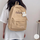 Canvas Women Backpack Shoulder Bag School Bag for Teenager Girls