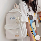 Canvas Women Backpack Shoulder Bag School Bag for Teenager Girls